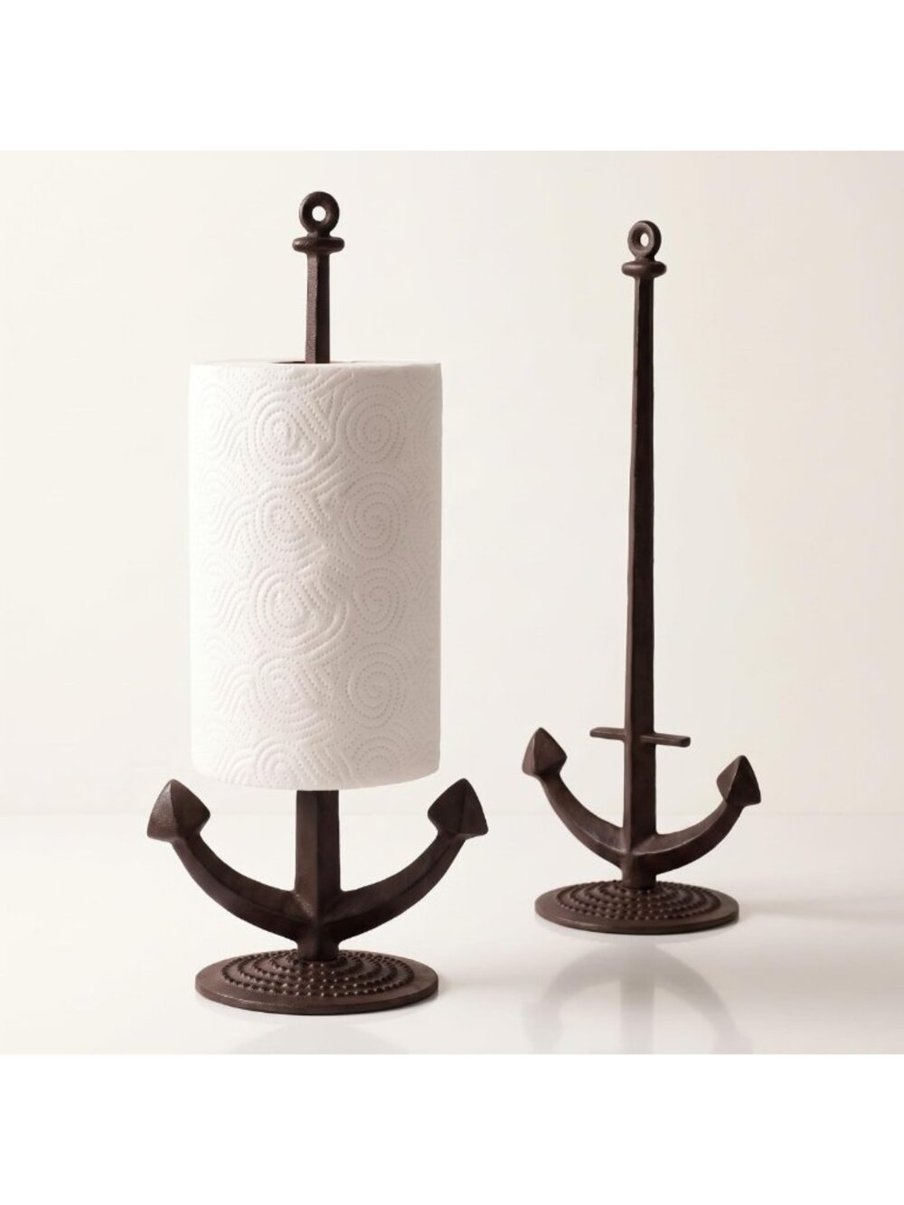 Nautical Paper Towel Holder, Rustic Anchor Cast Iron Kitchen Decor Accent